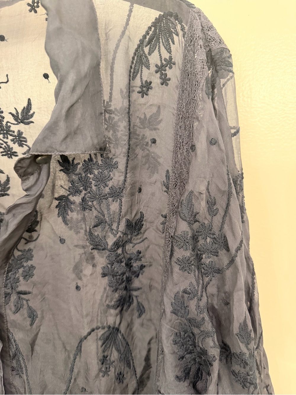 Johnny Was x 4 Love and Liberty Silk Hanna Tunic Blue Size Medium - Picture 5 of 6